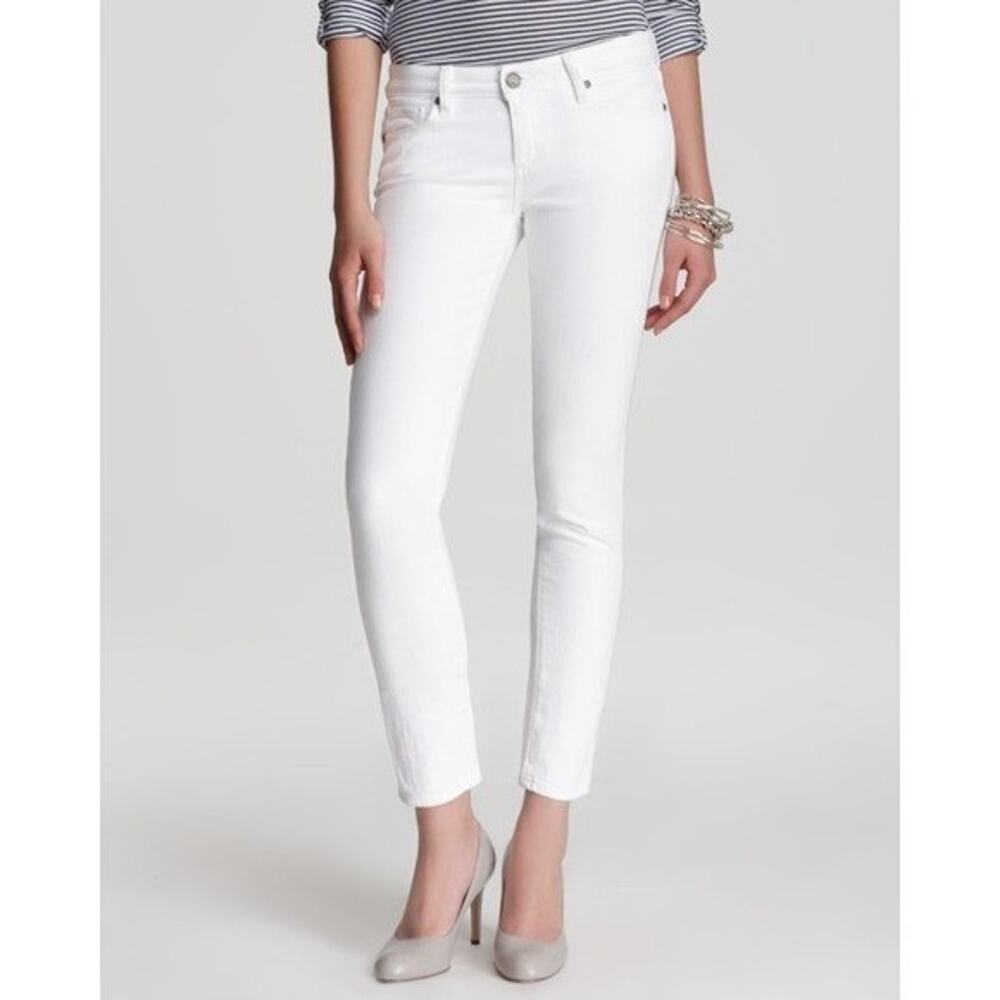 Paige White Skyline Ankle Peg Stretch Skinny Jeans Size 26 NWT